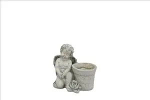 angel with planter grey 12,5*8*h12