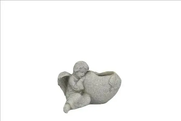 angel with planter grey 12*7*h10