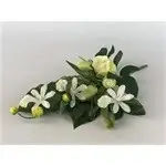 cream orchid / rose bud wreath *6