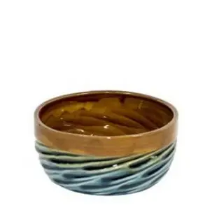 round planter brown/aqua green d21,5h10